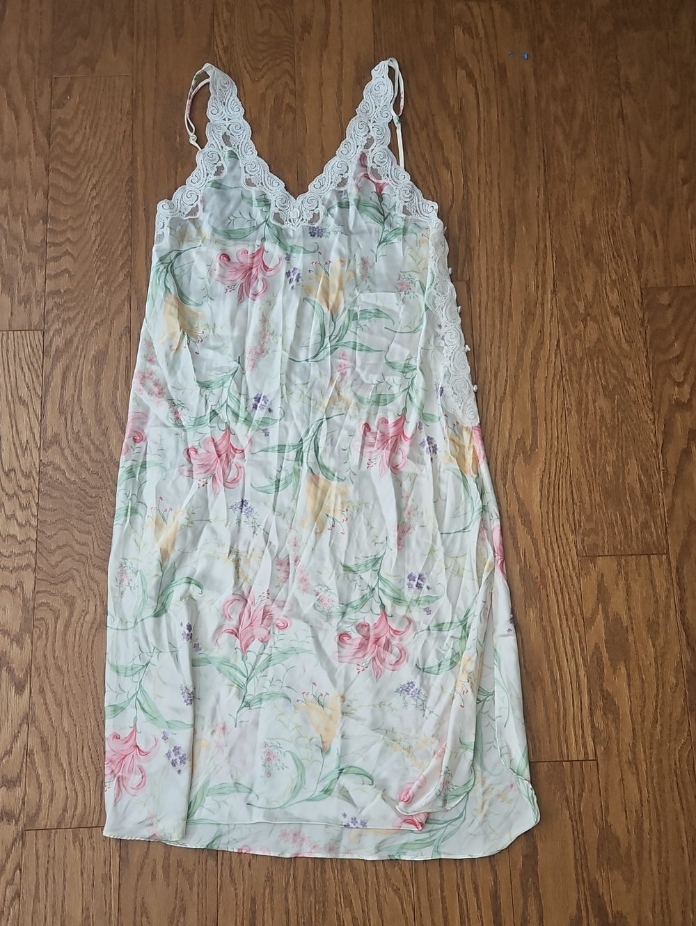 Inner Most Satin Floral Nightgown Vintage Size XL